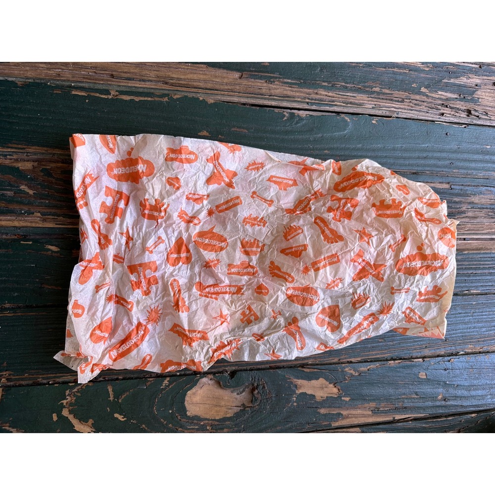 Vintage Nickelodeon Orange Logo Tissue Paper Splat Blimp 90s Nostalgia 17 Inch